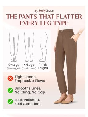 Softy grace brown tan pants womens petite large NEW
